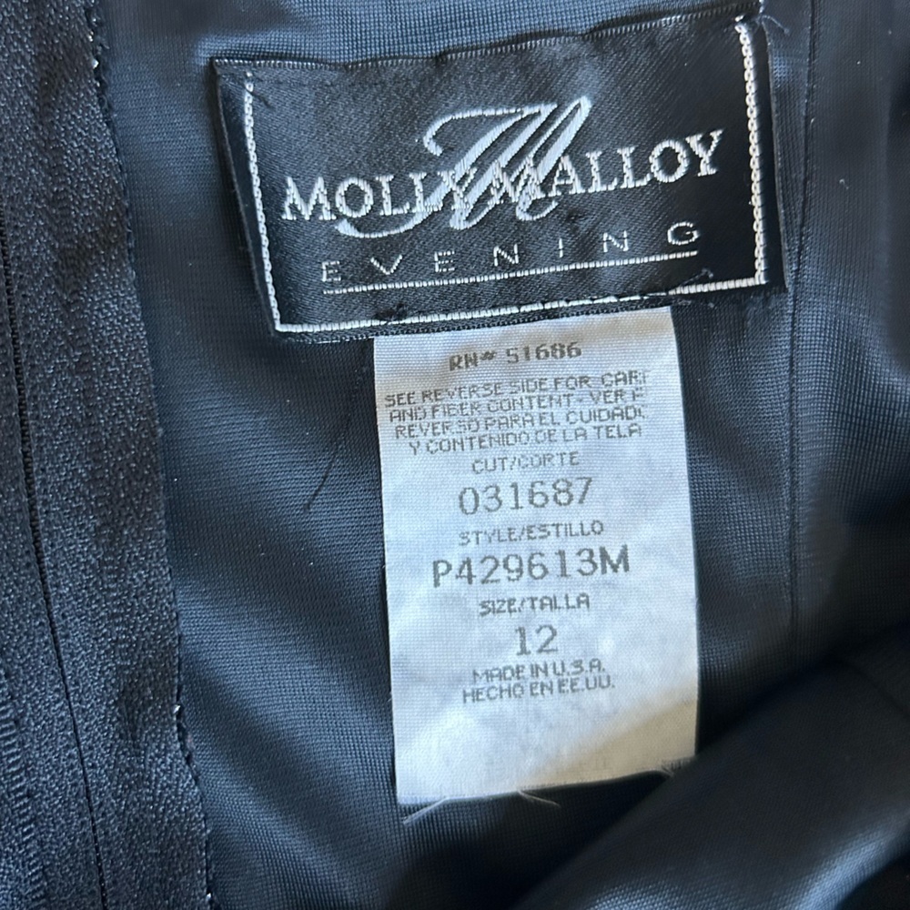 Vintage Molly Malloy Evening full length black and metallic silver dress size 12 - Picture 11 of 12
